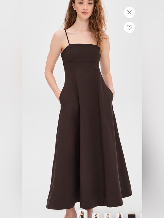 Line and Dot Dresses & Skirts - Line and Dot Classic Brown Spaghetti Strap Midi Dress